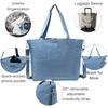 image:imageBaggallini Carryall Tote  Lightweight Nylon Zipper Top Weekender Travel Beach Bag wLuggage SleeveCornflower