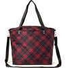 image:imageBaggallini Carryall Tote  Lightweight Nylon Zipper Top Weekender Travel Beach Bag wLuggage SleeveCrimson Tartan