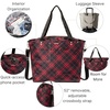 image:imageBaggallini Carryall Tote  Lightweight Nylon Zipper Top Weekender Travel Beach Bag wLuggage SleeveCrimson Tartan
