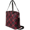image:imageBaggallini Carryall Tote  Lightweight Nylon Zipper Top Weekender Travel Beach Bag wLuggage SleeveCrimson Tartan