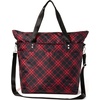 image:imageBaggallini Carryall Tote  Lightweight Nylon Zipper Top Weekender Travel Beach Bag wLuggage SleeveCrimson Tartan