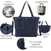 image:imageBaggallini Carryall Tote  Lightweight Nylon Zipper Top Weekender Travel Beach Bag wLuggage SleeveFrench Navy
