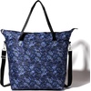 image:imageBaggallini Carryall Tote  Lightweight Nylon Zipper Top Weekender Travel Beach Bag wLuggage SleeveIndigo Petal