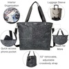 image:imageBaggallini Carryall Tote  Lightweight Nylon Zipper Top Weekender Travel Beach Bag wLuggage SleeveMidnight Blossom