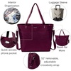image:imageBaggallini Carryall Tote  Lightweight Nylon Zipper Top Weekender Travel Beach Bag wLuggage SleeveMulberry