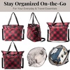 image:imageBaggallini Carryall Tote  Lightweight Nylon Zipper Top Weekender Travel Beach Bag wLuggage SleeveRed Buffalo Plaid