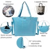 image:imageBaggallini Carryall Tote  Lightweight Nylon Zipper Top Weekender Travel Beach Bag wLuggage SleeveSeaside Blue