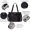 image:imageBaggallini Essential Laptop Tote  Work Tote Bag with Laptop Sleeve  Lightweight Travel Crossbody Shoulder Bag for WomenBlack
