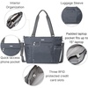 image:imageBaggallini Essential Laptop Tote  Work Tote Bag with Laptop Sleeve  Lightweight Travel Crossbody Shoulder Bag for WomenCharcoal Gray