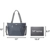 image:imageBaggallini Essential Laptop Tote  Work Tote Bag with Laptop Sleeve  Lightweight Travel Crossbody Shoulder Bag for WomenCharcoal Gray