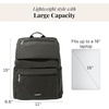image:imageBaggallini Flap Laptop Backpack  15x11 Lightweight Work Travel Bag wLuggage Sleeve amp RFIDCharcoal