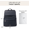 image:imageBaggallini Flap Laptop Backpack  15x11 Lightweight Work Travel Bag wLuggage Sleeve amp RFIDFrench Navy