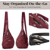 image:imageBaggallini Mini Sling  12x7 Sling Crossbody Bag Backpack with Adjustable Shoulder StrapDark Cherry Quilt