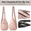 image:imageBaggallini Mini Sling  12x7 Sling Crossbody Bag Backpack with Adjustable Shoulder StrapRose Metallic Quilt