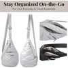 image:imageBaggallini Mini Sling  12x7 Sling Crossbody Bag Backpack with Adjustable Shoulder StrapSilver Metallic Quilt