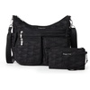 image:imageBaggallini Modern Everywhere Crossbody Bag for Women 11x9x45 Rfid Hobo BagBlack Quilt