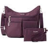 image:imageBaggallini Modern Everywhere Crossbody Bag for Women 11x9x45 Rfid Hobo BagPlum Heritage