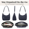image:imageBaggallini Modern Pocket Half Moon 11x105 Shoulder Women WReplaceable Straps Converts to Crossbody BagFrench Navy