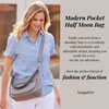 image:imageBaggallini Modern Pocket Half Moon 11x105 Shoulder Women WReplaceable Straps Converts to Crossbody BagLight Grey Petal