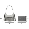 image:imageBaggallini Modern Pocket Half Moon 11x105 Shoulder Women WReplaceable Straps Converts to Crossbody BagSterling Shimmer