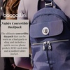 image:imageBaggallini Naples Convertible Backpack  Travel Sling Crossbody  12 Nylon Handbag wRFID amp Padded Tablet SleeveBlack  Gold Hardware