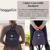 image:imageBaggallini Naples Convertible Backpack  Travel Sling Crossbody  12 Nylon Handbag wRFID amp Padded Tablet SleeveBlack Quilt