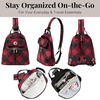 image:imageBaggallini Naples Convertible Backpack  Travel Sling Crossbody  12 Nylon Handbag wRFID amp Padded Tablet SleeveRed Buffalo Plaid