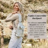 image:imageBaggallini Naples Convertible Backpack  Travel Sling Crossbody  12 Nylon Handbag wRFID amp Padded Tablet SleeveSilver Metallic Quilt