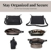 image:imageBaggallini Original Everyday 11x75 Crossbody Bags Rfid Protected Lightweight Nylon Zippered Travel PurseBlack Cheetah Emboss