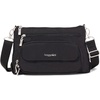 image:imageBaggallini Original Everyday 11x75 Crossbody Bags Rfid Protected Lightweight Nylon Zippered Travel PurseBlack With Sand Lining
