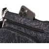 image:imageBaggallini Original Everyday 11x75 Crossbody Bags Rfid Protected Lightweight Nylon Zippered Travel PurseMidnight Blossom Print