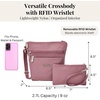 image:imageBaggallini Pocket Crossbody Bags for Women 8x8 Small Lightweight Durable Waterresistant Travel Purse WRfidDusty Mauve