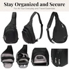 image:imageBaggallini Securtex AntiTheft Multi Zip Sling  Lightweight 86x152 Travel Bag with Locking Zippers amp RFID ProtectionBlack