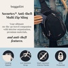 image:imageBaggallini Securtex AntiTheft Multi Zip Sling  Lightweight 86x152 Travel Bag with Locking Zippers amp RFID ProtectionBlack