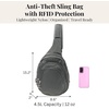 image:imageBaggallini Securtex AntiTheft Multi Zip Sling  Lightweight 86x152 Travel Bag with Locking Zippers amp RFID ProtectionCharcoal