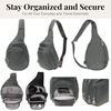 image:imageBaggallini Securtex AntiTheft Multi Zip Sling  Lightweight 86x152 Travel Bag with Locking Zippers amp RFID ProtectionCharcoal