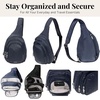 image:imageBaggallini Securtex AntiTheft Multi Zip Sling  Lightweight 86x152 Travel Bag with Locking Zippers amp RFID ProtectionFrench Navy
