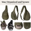 image:imageBaggallini Securtex AntiTheft Multi Zip Sling  Lightweight 86x152 Travel Bag with Locking Zippers amp RFID ProtectionThyme