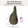 image:imageBaggallini Securtex AntiTheft Multi Zip Sling  Lightweight 86x152 Travel Bag with Locking Zippers amp RFID ProtectionThyme
