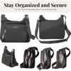 image:imageBaggallini Securtex Antitheft Crossover Crossbody Bag 11w X 85h Rfid Builtin Wallet Locking ZippersCharcoal