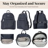 image:imageBaggallini Securtex Antitheft Vacation Travel Backpack 10x13 SlashResistant Nylon Daypack wRFID BlackFrench Navy
