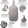 image:imageBaggallini Swift Sling  Lightweight 725x 125 Crossbody Sling Backpack with ConvertibleBlite Silver Sand