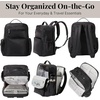 image:imageBaggallini Tribeca Expandable Laptop Backpack  15x11 Lightweight RFID Computer Bag for Work amp Travel with Luggage SleeveBlack Twill