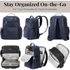 image:imageBaggallini Tribeca Expandable Laptop Backpack  15x11 Lightweight RFID Computer Bag for Work amp Travel with Luggage SleeveFrench Navy Twill