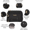 image:imageBaggallini Triple Zip with Front WalletTrifecta RFID Wallet CrossbodyBlack W Gold Hardware