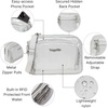 image:imageBaggallini Triple Zip with Front WalletTrifecta RFID Wallet CrossbodySilver Metallic