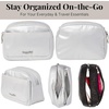 image:imageBaggallini Womens Pocket Cosmetic  Lightweight Bag  Travel Essentials Makeup OrganizerSilver Metallic