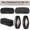 image:imageLong Pocket Cosmetic  Lightweight 78x 31x21 Makeup Bag  Travel Essentials Makeup OrganizerBlack Cheetah Emboss