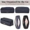 image:imageLong Pocket Cosmetic  Lightweight 78x 31x21 Makeup Bag  Travel Essentials Makeup OrganizerFrench Navy