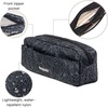 image:imageLong Pocket Cosmetic  Lightweight 78x 31x21 Makeup Bag  Travel Essentials Makeup OrganizerMidnight Blossom Print